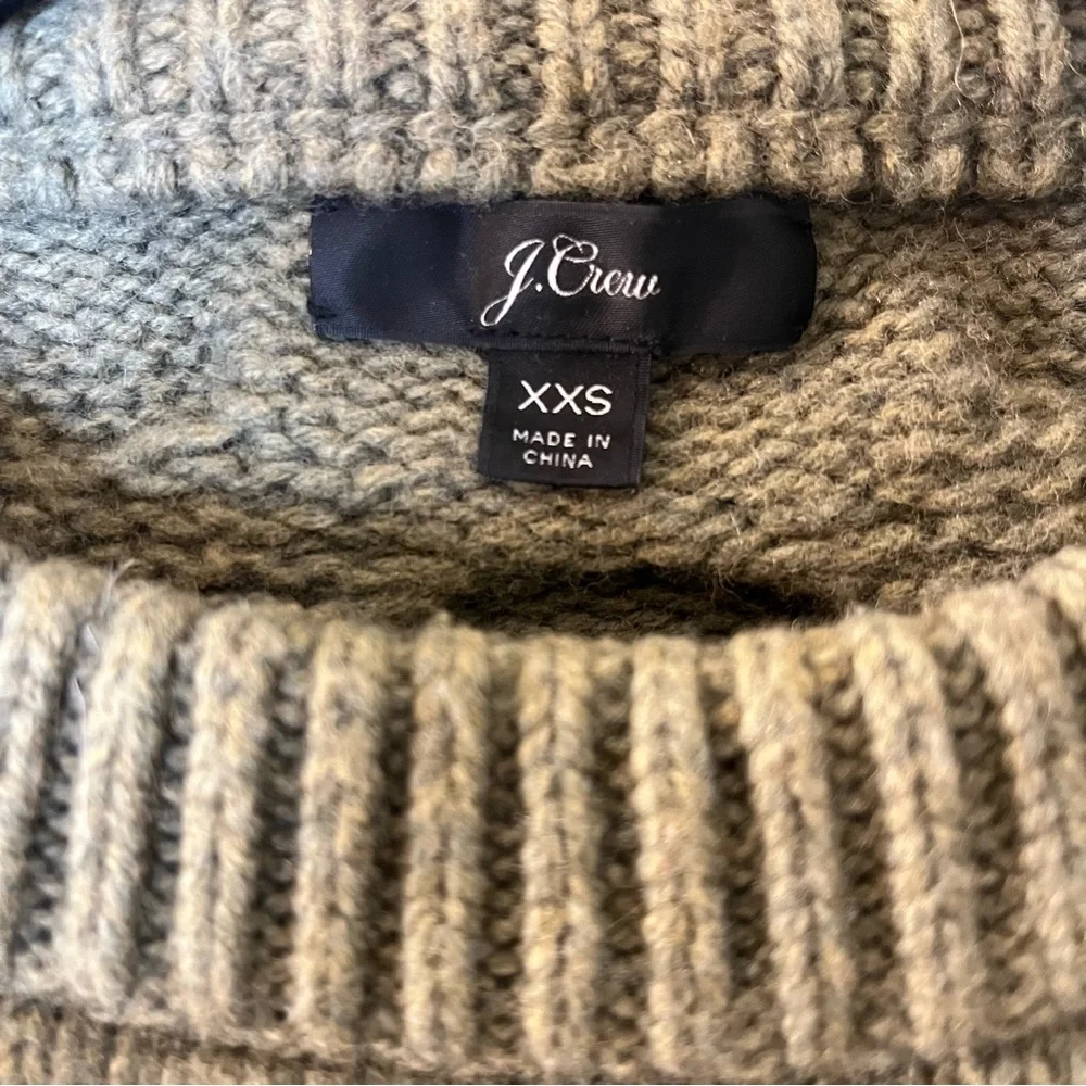 J.Crew Olive Cable Knit Sweater Sz XS